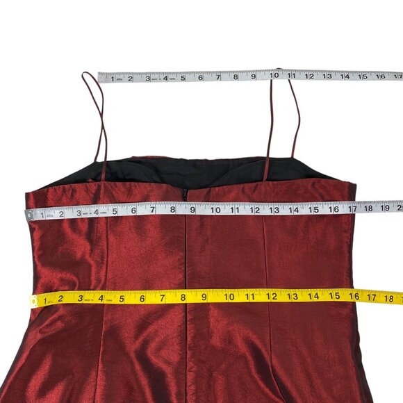 JS Collections Formal Ruffle Dress | 10 | Burgundy Taffeta | Holiday Party - Picture 9 of 13